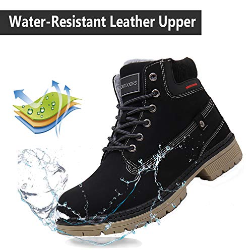 Eagsouni Mens Womens Snow Boots Warm Fur Lined Ankle Booties Hiking Trekking Trail Climbing Shoes Lace Up Anti-Slip Waterp...