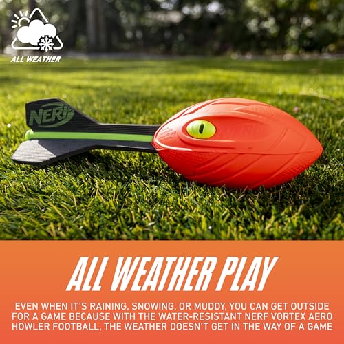 Nerf Vortex Aero Howler Foam Ball, Classic Long-Distance Football, Flight-Optimizing Tail, Whistling Sound, Indoor & Outdo...