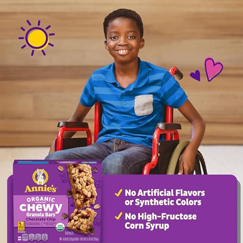 Annie's Organic Chewy Granola Bars, Chocolate Chip, 6 Bars, 5.34 oz