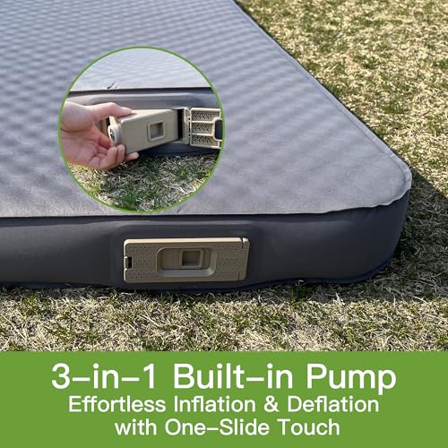 4" Ultra-Thick Self-Inflating Sleeping Pad with 3-in-1 Rechargeable Pump, Air Adjustable Foam Camping Mattress, 9.5R Heav...