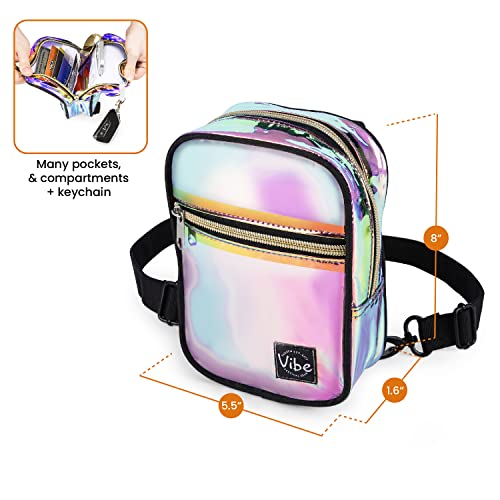 Vibe Festival Gear Small Crossbody Sling Bag for Women Men 5in1 Multi-Use from (rPET) Recycled Polyester Belt Bag Cross Bo...