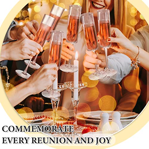 Lauwell Champagne Flutes Goblets Plastic Acrylic Wine Toasting Goblets Crystal Disposable Cocktail Cups Drinkware Reusable...