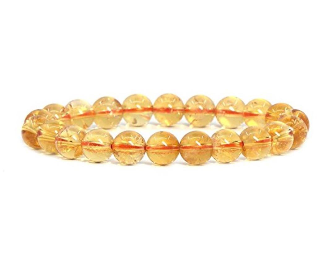 Adabele Real Natural Yellow Citrine Bracelet 8.5 inch Stretch Gemstone Beaded Bracelet Chakra Healing Crystal Stone Jewelry Wome