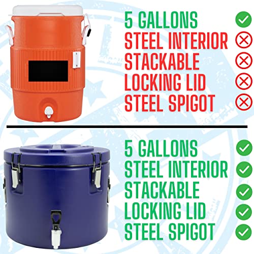 5 Gallon Insulated Beverage Cooler: 5 Gallon Water Dispenser - water dispenser with Stainless Steel Interior and Spout/Spi...