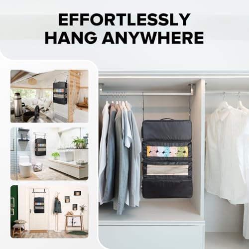 Suitcase Organizer, Travel Luggage Organizer Hanging Shelves Packing Cube Closet/Collapsible Portable Travel Organizer for...
