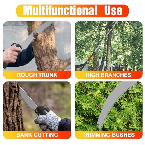 LAANPOLE 26FT Pole Saw, Telescoping Tree Trimmer with 5-20FT Extension Pole, Manual Branches Pruner for Backyard, Orange