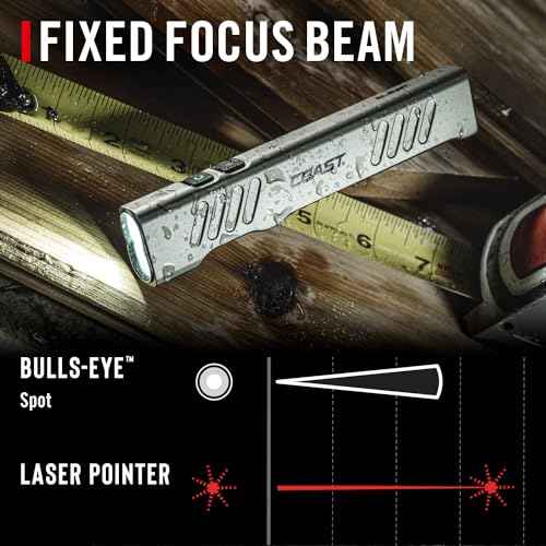 Coast Slayer Laser 1000 Lumen USB-C Rechargeable LED Flashlight with Pocket Clip - 5 mW Laser, 650 nm Wavelength