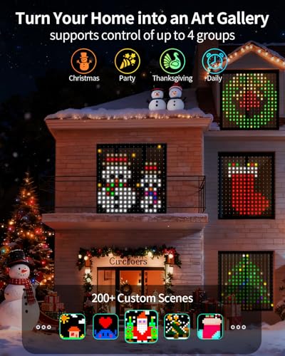 openRGB Smart Curtain Lights, LED Color Changing Curtain Lights, Dynamic DIY String Lights 7.9x7.9FT, App & Remote Control...