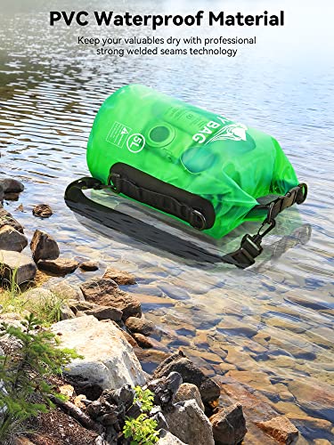 HEETA Dry Bag Waterproof for Women Men, 5L/10L/20L/30L/40L Roll Top Lightweight Dry Storage Bag Backpack with Phone Case f...