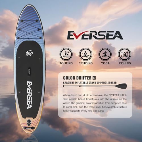 EVERSEA Inflatable Stand-Up Paddle Boards – Available 32"/33"/34" Widths Inflatable Paddle Board with SUP Accessories, Cam...