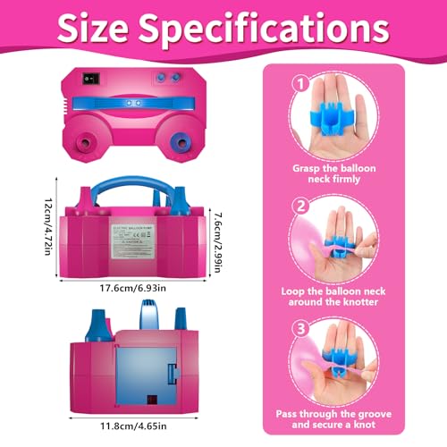 SINBEE Balloon Pump, Balloon Pump Electric, Portable Dual Nozzle Electric Blower Air Pump Inflator for Party Decoration. F...