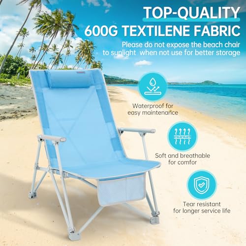 #WEJOY Folding Webbed Lawn Beach Chair - Heavy Duty Portable Outdoor Chair with Hard Armrest for Camping,Garden,Concerts,F...