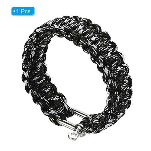 Survival Paracord Bracelets, Plaited Parachute Bracelet Party Favors Camping Gifts Outdoor Wraps for Men, Camo