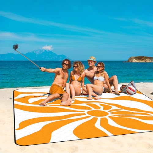 Picnic Blankets Waterproof Sandproof,79''*79'' Large Washable Soft and Comfortable Outdoor Beach Blanket, Foldable Portabl...