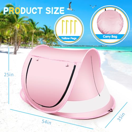 Baby Beach Tent,Large Pop Up Beach Tent Sun Shade for Beach,Portable Baby Travel Tent with Mosquito Net,Indoor Baby Play T...