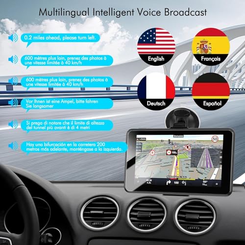 2026 PRO GPS Navigation for Car,RV/Commercial Drivers Semi Truck,16G 7" North/South America Map,Voice Turn Direction Guida...