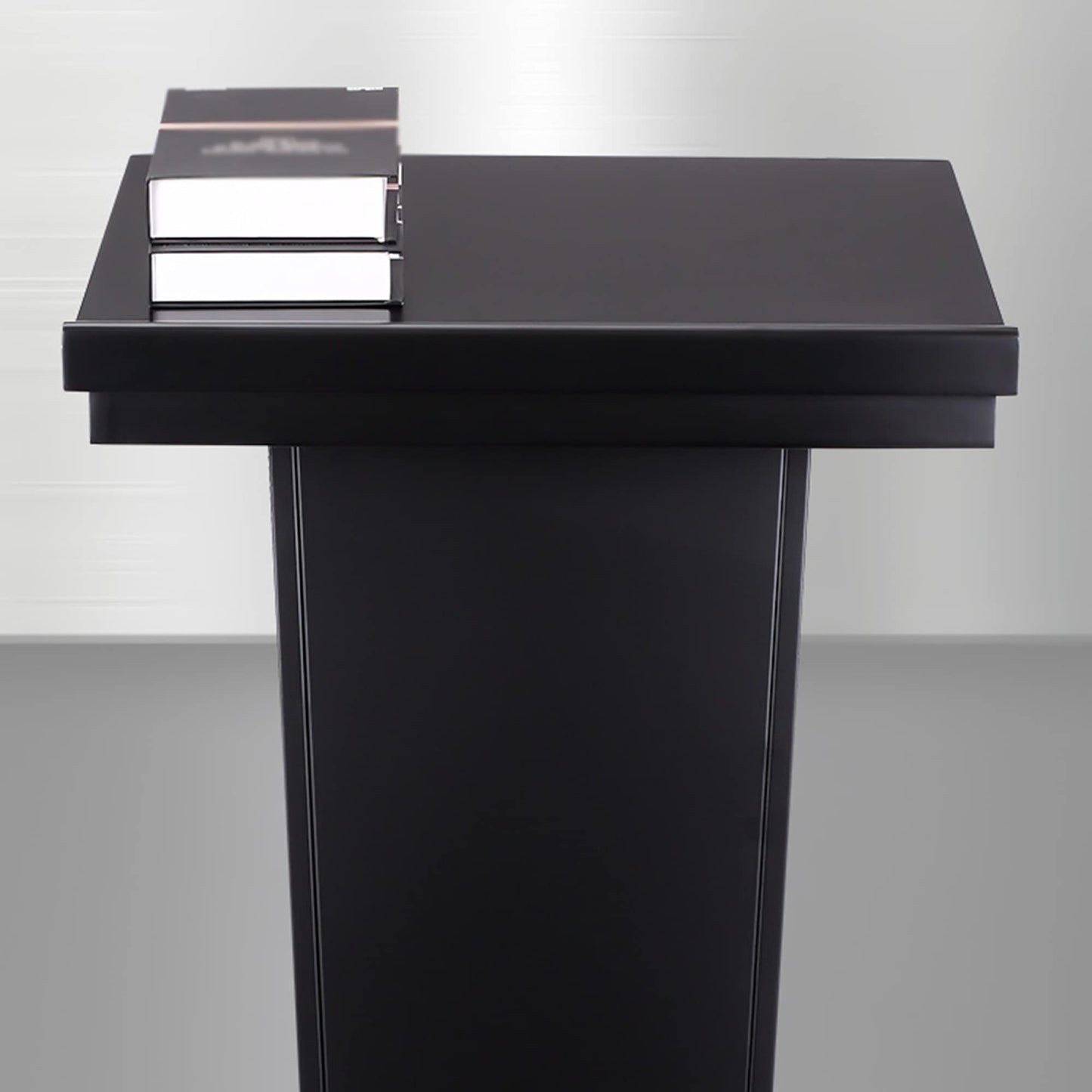 FAiruo Stand Up Lectern Podium,Tilt Design Standing Desk Host Stage Speaking Reading Table, for Classroom Conference and Auditorium/Black/58x48x120cm
