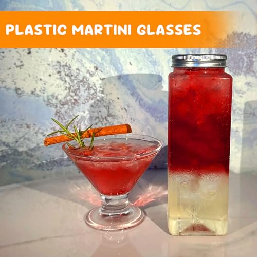 S8686S 50 PCS Disposable Martini Glasses for Parties 5oz,Plastic Martini Glasses Disposable,Martini Plastic Cups for Weddi...