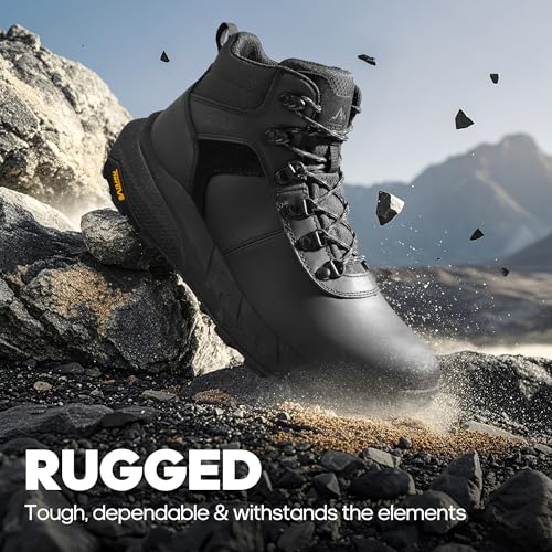 NORTIV 8 Men's Waterproof Hiking Boots Lightweight Outdoor Mid Trekking Winter Snow Leather Shoes DriftShield