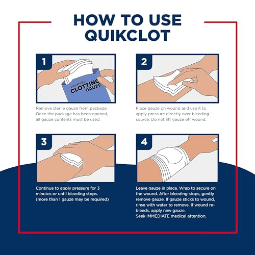 Adventure Medical Kits Trauma Pak III with QuikClot & QuikClot Gauze 3" x 2’ - Medical Kit with Gloves, Gauze, Dressing & ...