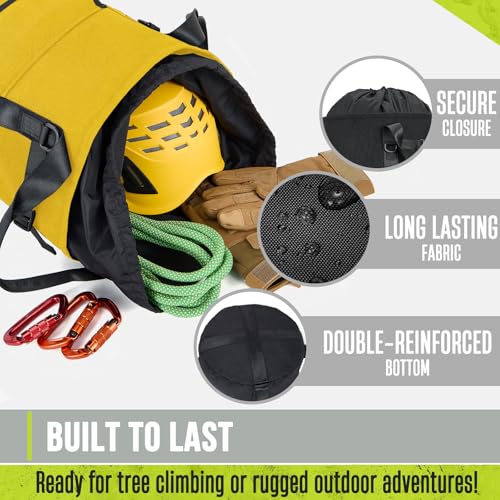 PAMLIAPY Arborist Rope Bag, 35L Tree Climbing Rope Bag, Arborist Equipment Bucket Backpack, Arborist Gear Carrier Bag with...
