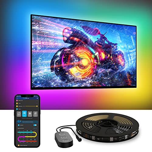 Govee TV LED Backlight, RGBIC Smart LED Strip Lights for 55-65 Inch TVs, Bluetooth and Wi-Fi APP Control, Works with Alexa...