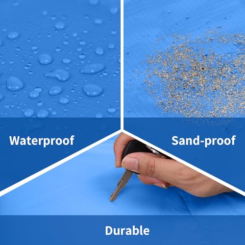 Frelaxy Pocket Picnic Blanket, Waterproof Sandproof Beach Mat, Compact Camping Tarp for Festivals, Hiking, Travel, Outdoor...