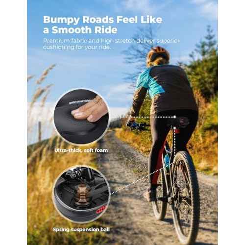 KEMIMOTO Bike Seat Cushion with Soft Foam Padded, Comfortable Bike Seat for Men Women, Bicycle Saddle for Touring, Exercise Bicycle, Commuter, Travel