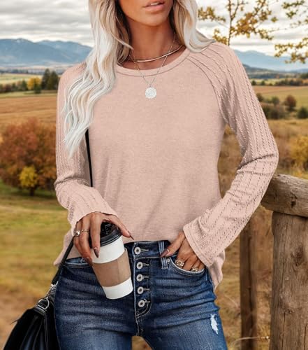 Sweatshirt for Women Long Sleeve Lightweight Crewneck Soft Basic Knit Loose Fit Pullover Top 2025 Fall Trendy Outfits
