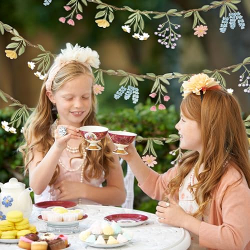 Cheerland Flower Banner Wildflower Garland Floral for Enchanted Garden Theme Picnic Wedding Wild One Bloom Baby Shower Bir...