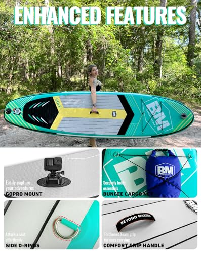 BM Paddle Board Inflatable Stand Up Paddle Board, SUP Paddleboard for Adult, Premium Accessories | Non-Slip EVA Deck & Foa...