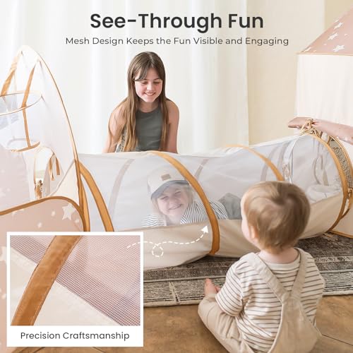 Tiny Land Kids Play Tent with Tunnel, Pop Up Play Tent with Ball Pits for Toddlers, Baby Tent with Carry Bag, Toddler Tent...