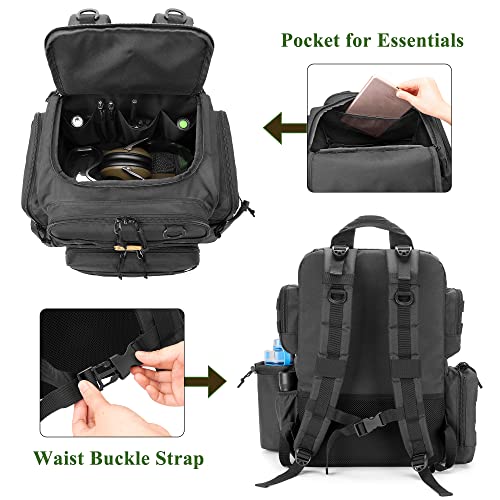 DSLEAF Tactical Pistol Backpack with 3 Pistol Cases for 6 Handguns, Gun Backpack with 13x Magazine Slots for Shooting and ...