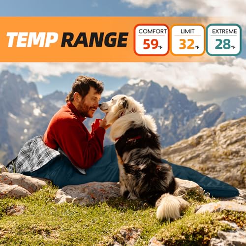 MEREZA Flannel Sleeping Bag for Adults XL, Large Wide Sleeping Bags for Camping Mens Warm Cotton Sleeping Bag 4 Season War...