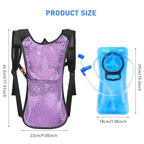 Rave Hydration Pack, Hydration Backpack with 2L Hydration Bladder, Festival Essential Water Backpack for Hiking, Running, ...