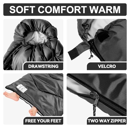 TANSTRIDER 0 Degree XXL Winter Sleeping Bags for Adults Cold Weather,Camping Sleeping Bag for Kids with Compression Sack,4...