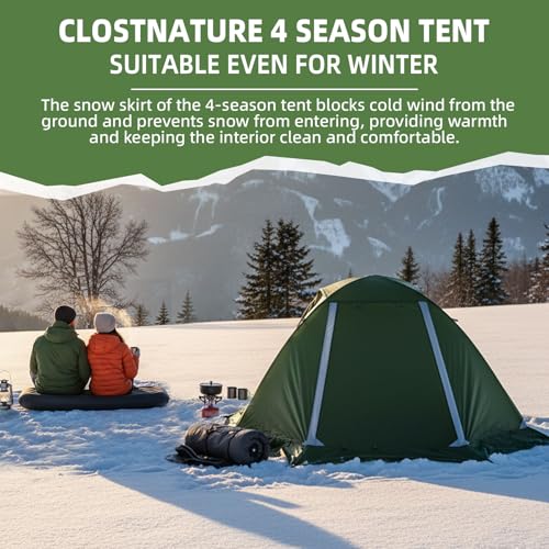 Clostnature Lightweight Backpacking Tent - 1/2 Person 4 Season Ultralight Waterproof Camping Tent, Large Size Easy Setup T...