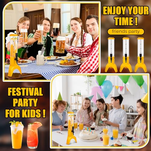 Domensi 6 Pcs Drink Tower Dispenser Mimosa Tower with Ice Tube and Bottomless Mimosa Lunch Beer Beverage Drink Tabletop Li...