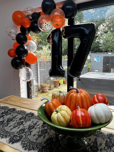 Number Balloons Black 1 Balloon for Birthday Party, One Happy Birthday Decorations, 40 Inch Large One Balloon for 1st Girl...