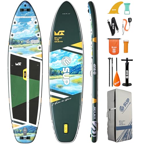 ESUP 11'6"x35" Extra Wide Inflatable Paddle Board, Big Size Stand up Paddleboards for 450lb/3 People/Family/Beginner/Yoga,...