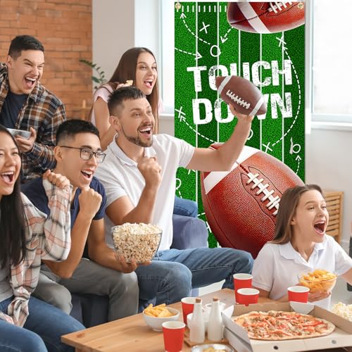 Football Banner Touchdown Banner Party Decorations Porch Sign Photo Booth Props Game Day Tailgate Party Decorations for Do...