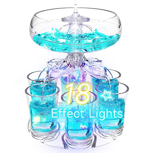 Zcvtbye Party Drink Shot Dispenser with 6 Shot Glasses Set - Acrylic Touchless Liquor Dispenser and Holder Shot Pourer for...