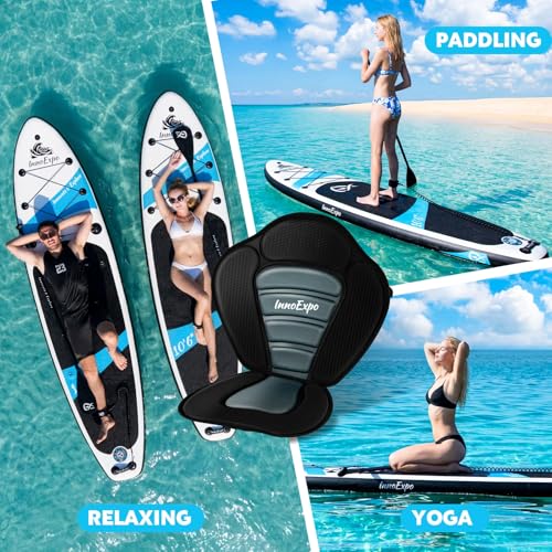 InnoExpo Inflatable Stand Up Paddle Boards with Premium Accessories, Wide Stable SUP Paddle Board Design, Non-Slip Comfort...