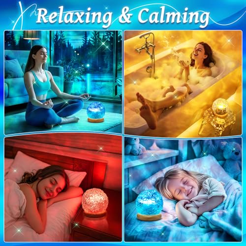 Trendy Valentine's Day Gifts for Teen,18 Colors Northern Lights Projector Mood Lighting,Dimmable Ocean Lamp,Night Light Pr...