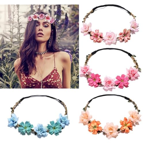 Women Headpieces Collection Accessories - 6 PCS Boho Hair Wreaths, Flower Crowns, Tiaras for , Brides, Bridesmaids, Flower...
