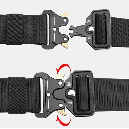 Multi-Function Heavy Duty Combat Belt - Adjustable Nylon Webbing Tactical Belt for Outdoor Sports, Hiking & Work - Durable...