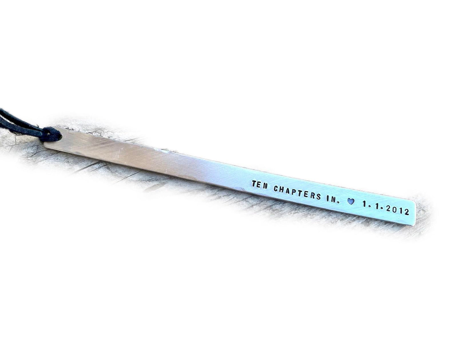 10th Anniversary Gift in Tin/Aluminum. Tenth Anniversary Bookmark Gift, Personalized Custom Bookmark in Aluminum