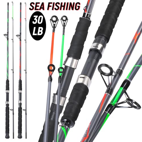 Sougayilang Spinning Rods, Strong Carbon&Glass Composite Fishing Pole with Stainless Steel Line Guides for Catfish- 7'0"