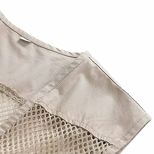 Rizanee Unisex Mesh Breathable Fishing Vest, Multi-Pockets Photography Travel Hiking Waistcoat Jacket for Adults and Youth