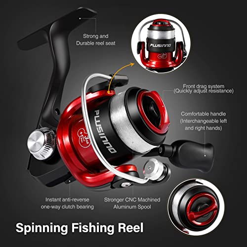 PLUSINNO Ultralight Winter Ice Fishing Rod Reel Combo 26/27/28 inch. Medium Light Fast Action Multi-Species Spinning Ice F...
